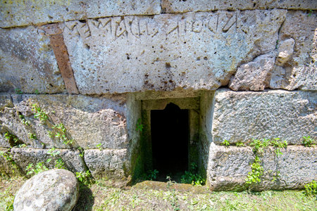 Etruscan Necropolis of Crocifisso del Tufo - Orvieto - Italyの写真素材
