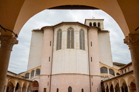 Courtyard of the Friary - Assisi - Italyの写真素材