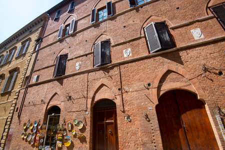Buildings in Old Town of Siena - Italyの写真素材