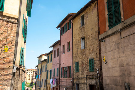 Buildings in Old Town of Siena - Italyの写真素材