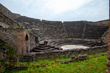 Small Theatre in Pompeii - Italyの写真素材