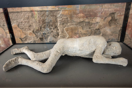 Pompeii Victim of Vesuvius Eruptionの写真素材