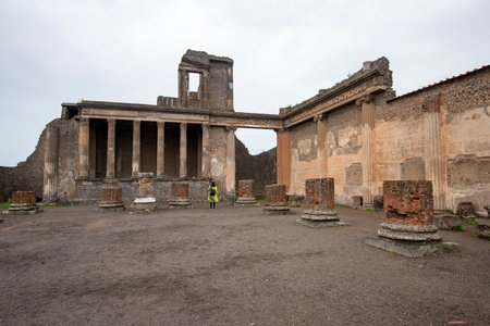 Ruins of Basilica - Pompeii - Italyの写真素材