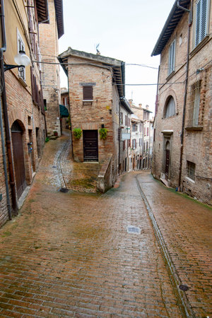 Pedestrian Alley - Urbino - Italyの写真素材