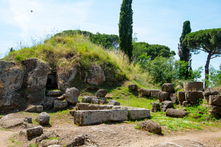 Necropolis Banditaccia - Cerveteri - Italyの写真素材