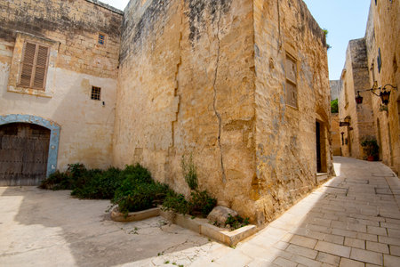 Pedestrian Alley in Mdina Old City - Maltaの写真素材