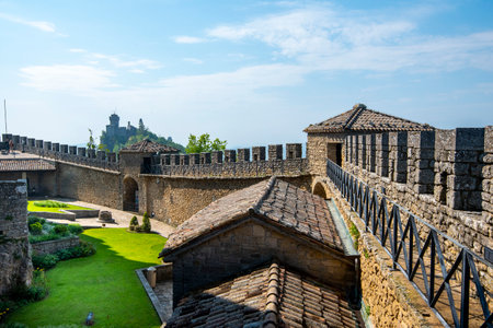 Courtyard in Guaita Tower - San Marinoの写真素材