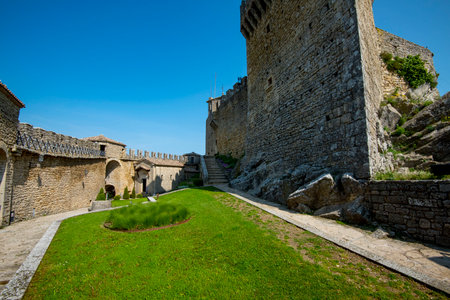 Courtyard in Guaita Tower - San Marinoの写真素材