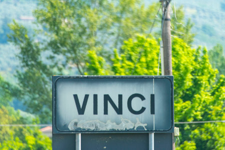 Sign on the road in Italy.の写真素材