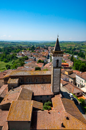 Panoramic view of the city of San Gimignano, Tuscany, Italyの写真素材
