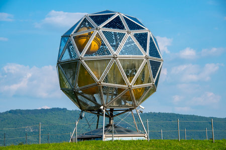 The sphere on the background of blue skyの写真素材