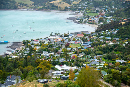 Town of Akaroa - New Zealandの写真素材