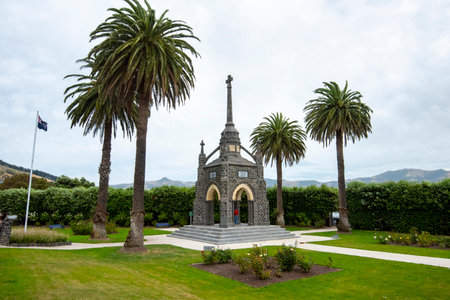 Peninsula War Memorial - Akaroa - New Zealandの写真素材