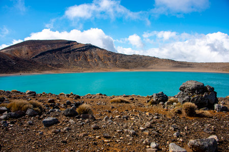Landscape of Tongariro National Park, New Zealand. Tongariro is a major tourist attraction in New Zealand.の写真素材