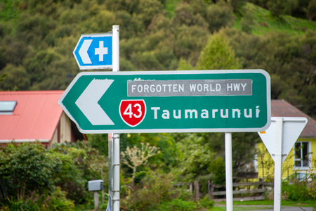 Traffic sign at the entrance to the town of Faial, Azores.の写真素材