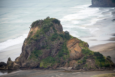Rugged cliffs on the beach.の写真素材