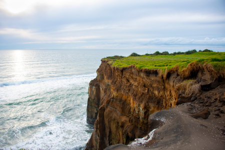 Coastline of the island of Bali at sunset, Indonesia