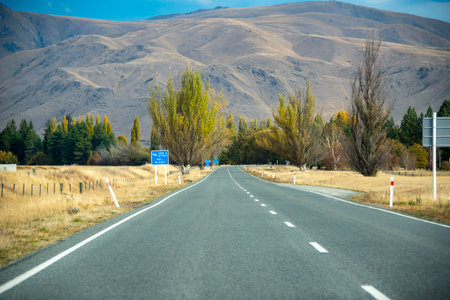 New Zealand State Highway 8 (Tekapo-Twizel)の写真素材