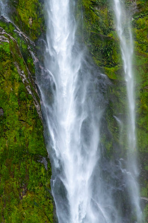 Stirling Falls in Milford Sound - New Zealandの写真素材