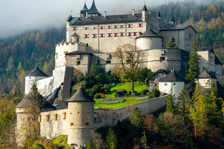 Medieval Hohenwerfen Castle - Austriaの写真素材
