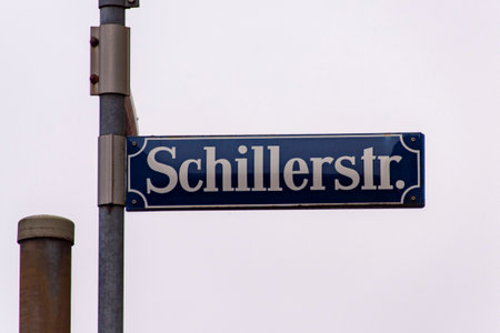 Schiller Street Sign in Munich - Germanyの写真素材