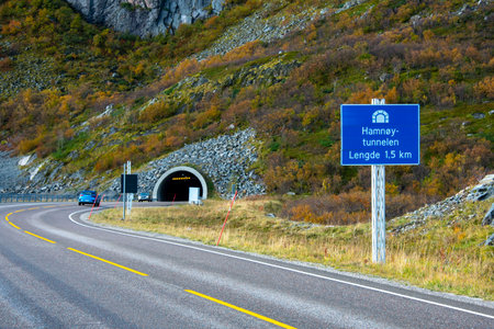 Hamnoy Tunnel in Lofoten - Norwayの写真素材