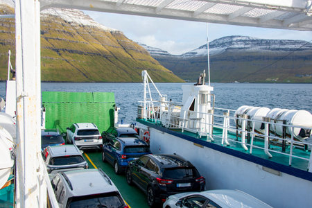 Ferry Transport to Kalsoy Island - Faroe Islandsの写真素材