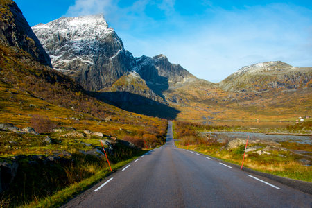 European Route E10 in Lofoten - Norwayの写真素材