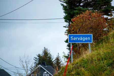 Town of Sorvagen in Lofoten - Norwayの写真素材