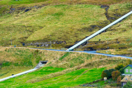 Water Pipe for Hydro Power Plant - Faroe Islandsの写真素材