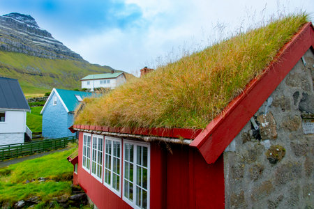 Turf House in Faroe Islandsの写真素材
