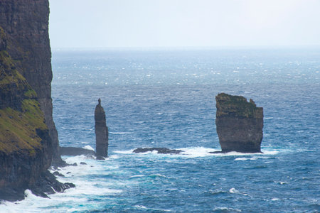 Risin and Kellingin Sea Stacks - Faroe Islandsの写真素材