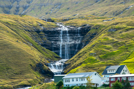 Town of Hosvik - Faroe Islandsの写真素材