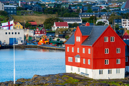 Government Office Building in Torshavn - Faroe Islandsの写真素材