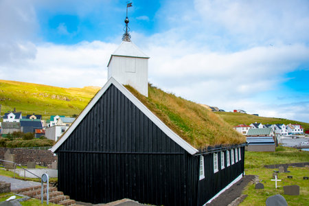 Church of Porkeri - Faroe Islandsの写真素材