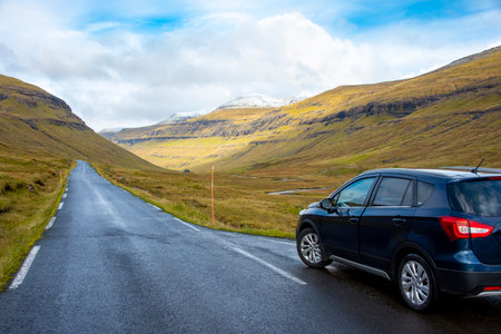 Route 53 to Saksun - Faroe Islandsの写真素材