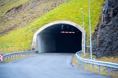 Vidareidi Tunnel - Faroe Islandsの写真素材