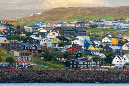Residential Houses in Torshavn - Faroe Islandsの写真素材