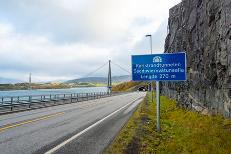 Karistrand Tunnel in Narvik - Norwayの写真素材