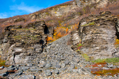 Metasedimentary Outcrop in North Cape - Norwayの写真素材