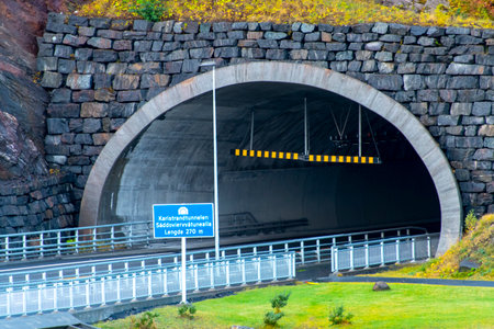Karistrand Tunnel in Narvik - Norwayの写真素材