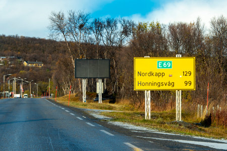 North Cape Route E69 Sign - Norwayの写真素材