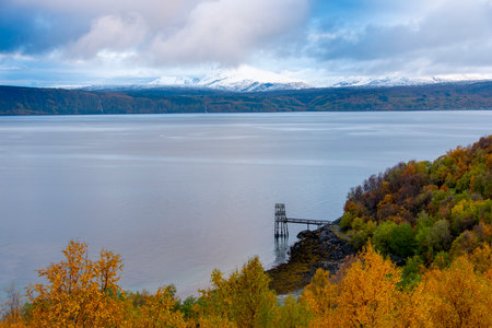 Ofotfjorden Fjord in Narvik - Norwayの写真素材