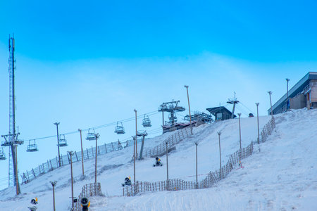 Luossavaarabacken Ski Resort in Kiruna - Swedenの写真素材