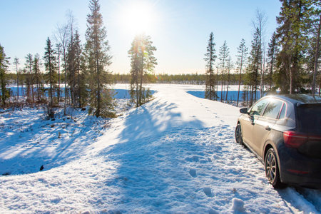 Snowy Season in Lapland - Swedenの写真素材
