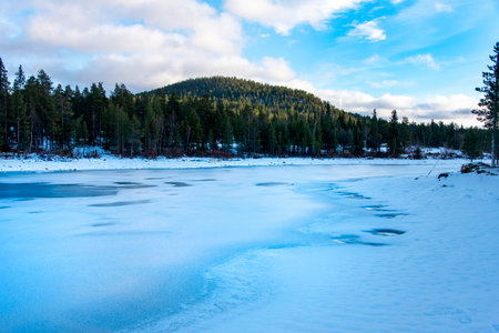 Torne River in Swedish Laplandの写真素材