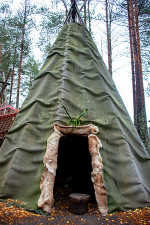 Lavvu Dwelling Used by Sami Peopleの写真素材