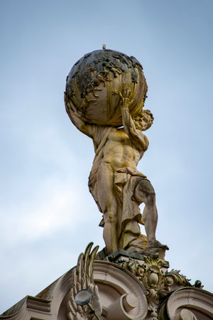 Statue of the God Atlasの写真素材