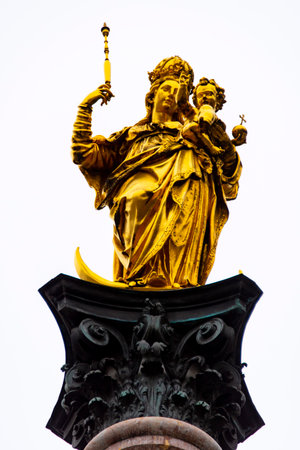 Mariensaule Column in Munich - Germanyの写真素材
