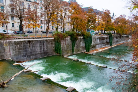 Isar River in Munich - Germanyの写真素材